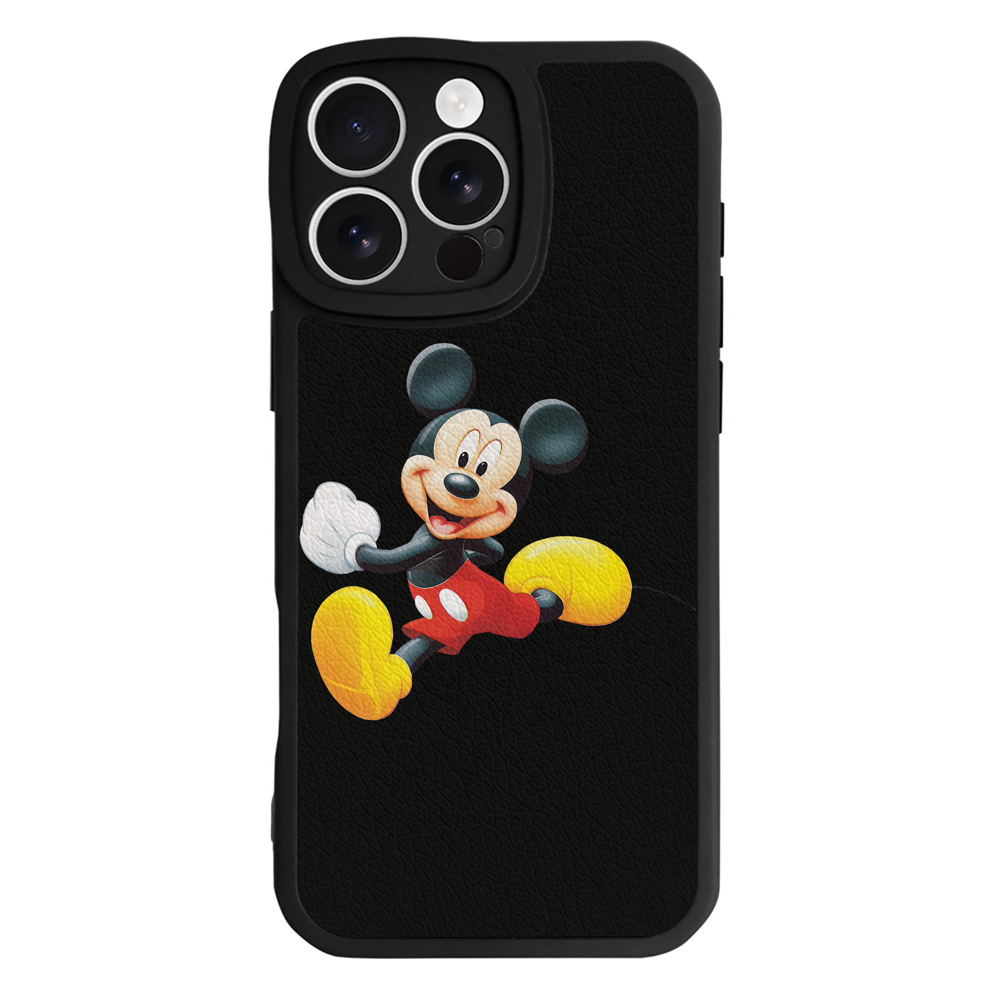 （画像用） ミッキーマウス Mickey Mouse 【iPhone 16シリーズ対応】シリコンスマホケース（レザー調） 材質：シリコン